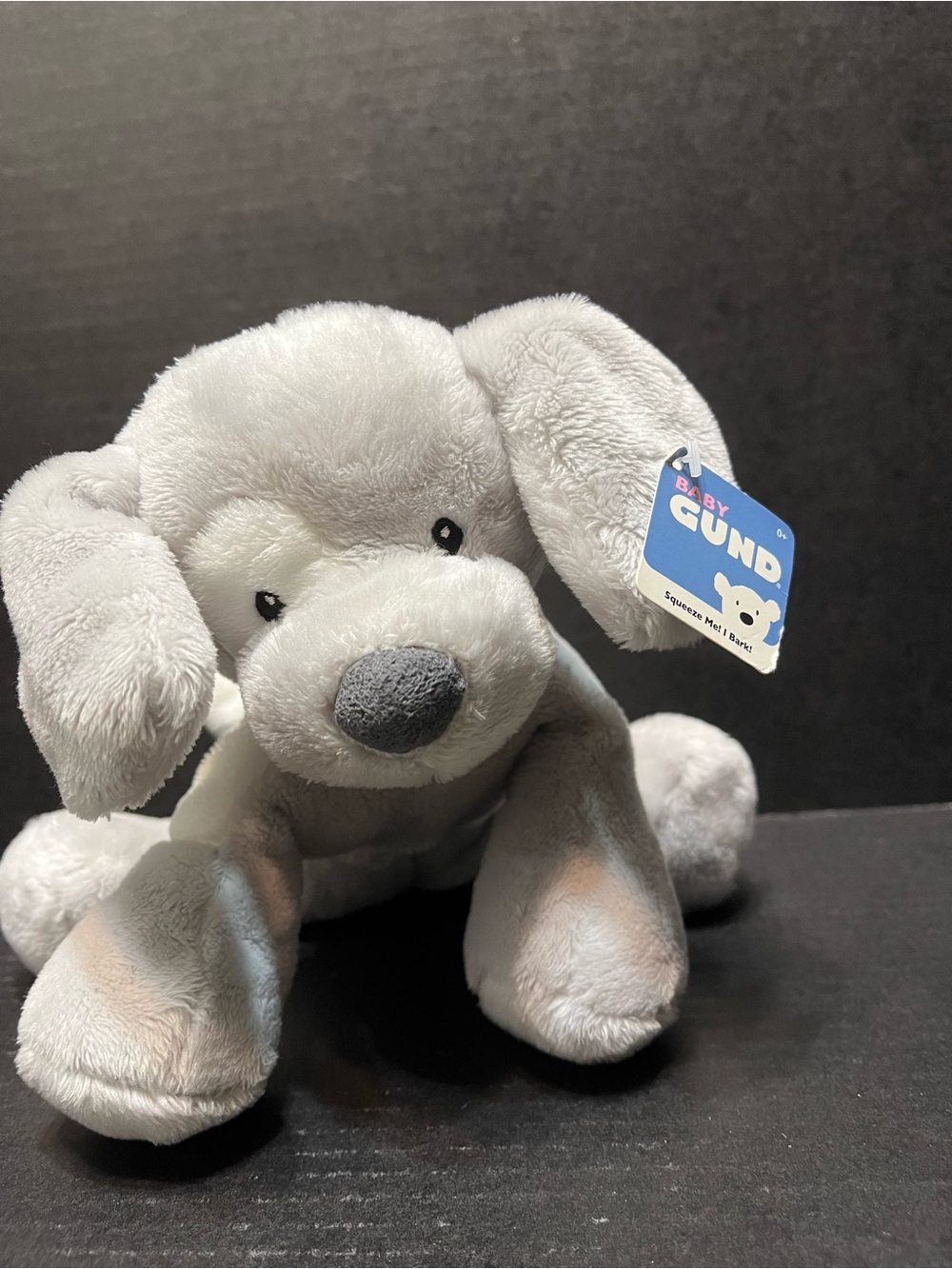 Baby Gund Spunky Gray Puppy Dog Plush Lovey Toy 8" White Eye Patch NWT - Picture 9 of 9